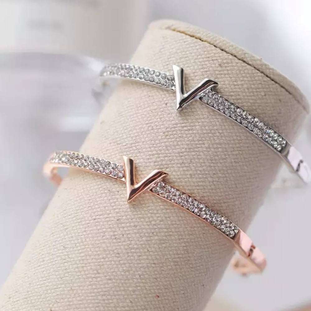 Luxury Crystal CZ Gold plated Bracelet bangles
